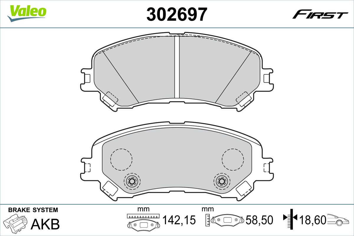 Set placute frana,frana disc 302697 VALEO